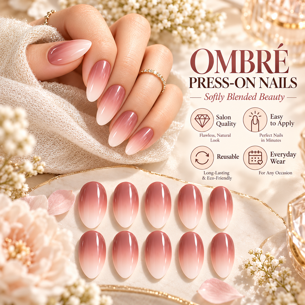Gradient Press-On Nails