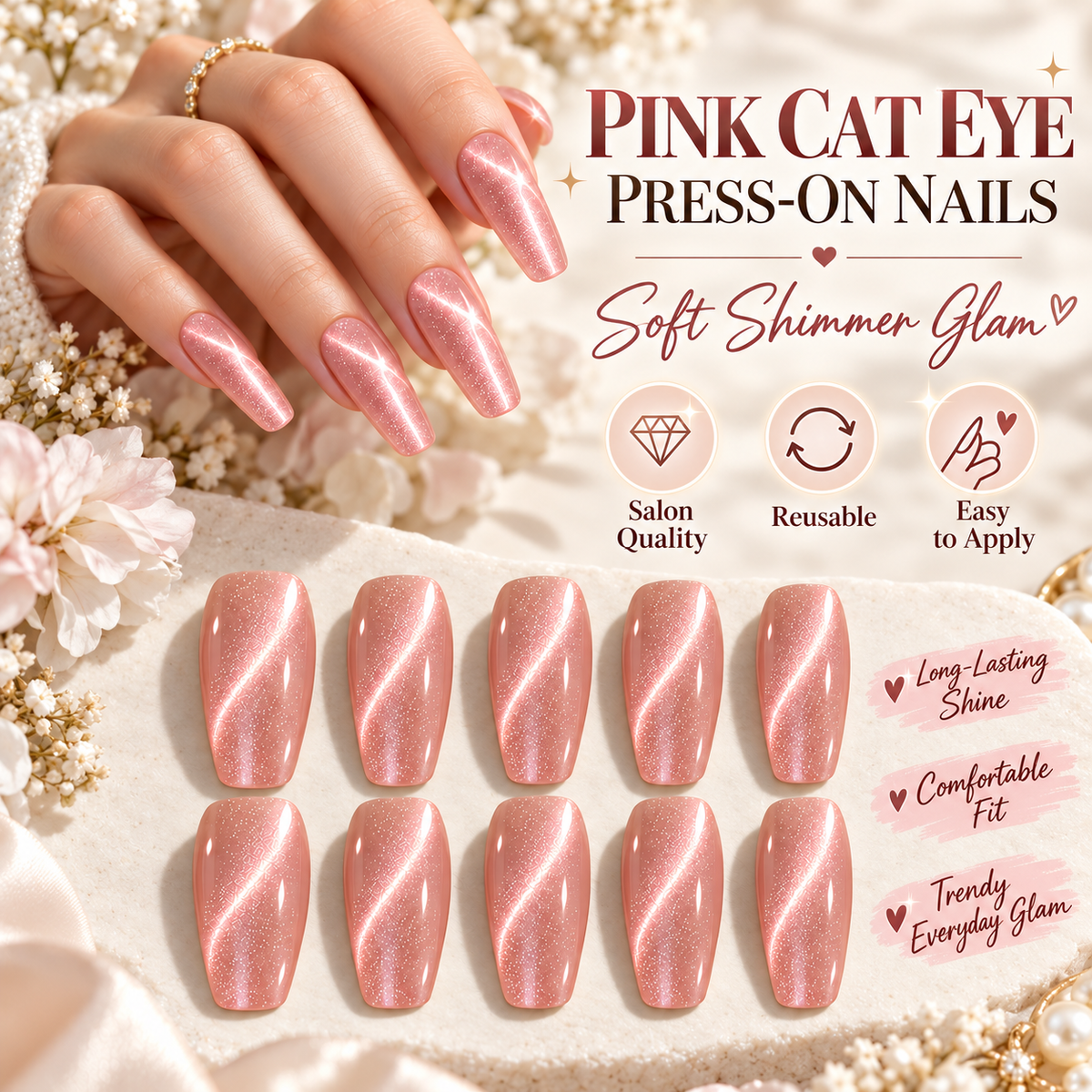 Cat-Eye Press-On Nails