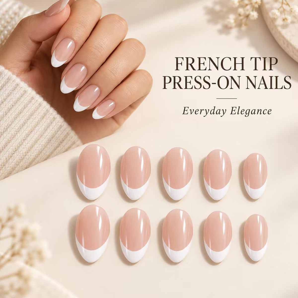 Minimal French Short Square Press-On Nails