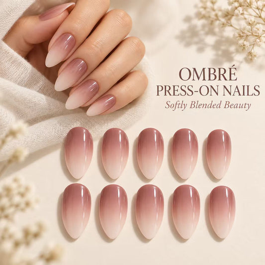 Minimal Gradient Short Square Press-On Nails